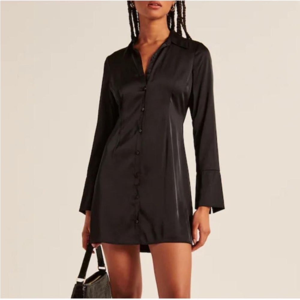 Abercrombie & Fitch Black Satin Dress